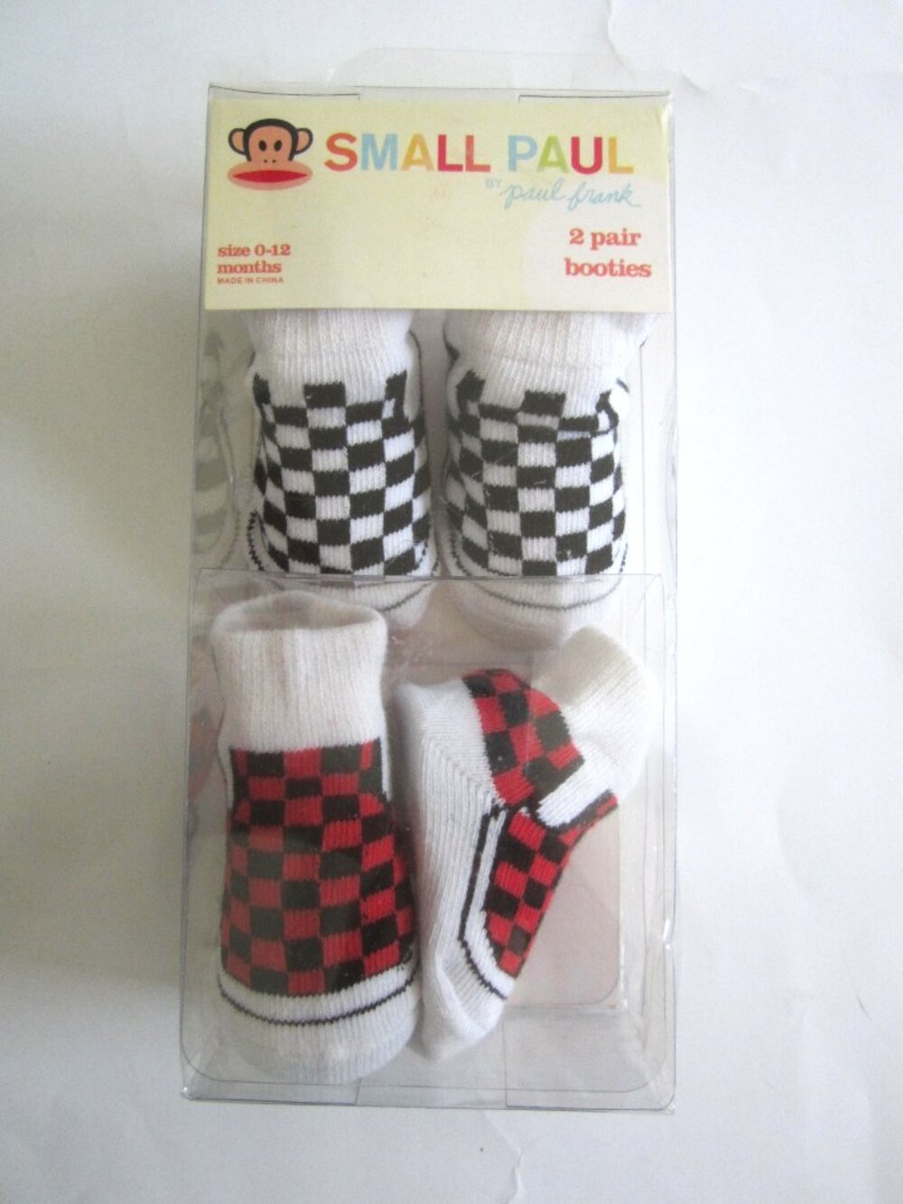 Small Paul By Paul Frank Checkered 2 Pair Booties Baby